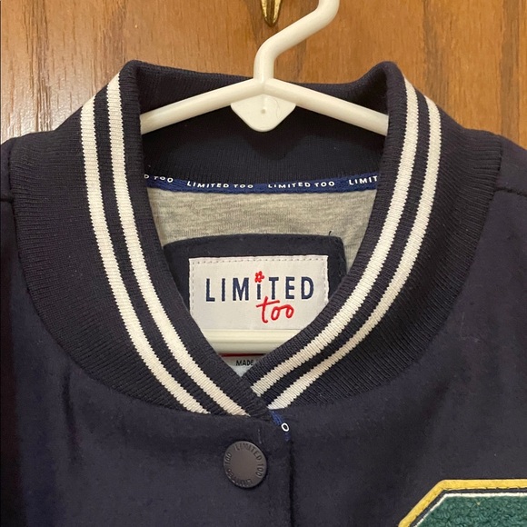Limited Too NWT Girls size medium (10) Navy and White varsity letterman’s Jacket - Picture 4 of 8